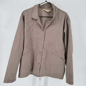 Vintage DK Gold by Donnakenny Womens Sz 1X Snap Front Jacket Taupe